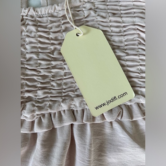 NWT Jodifl | Light Beige Blouse with Ruffle Detailing & 3/4 Sleeves | Size Small - Picture 6 of 13